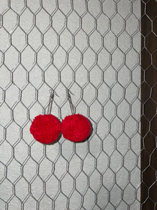 Red Pom earrigns