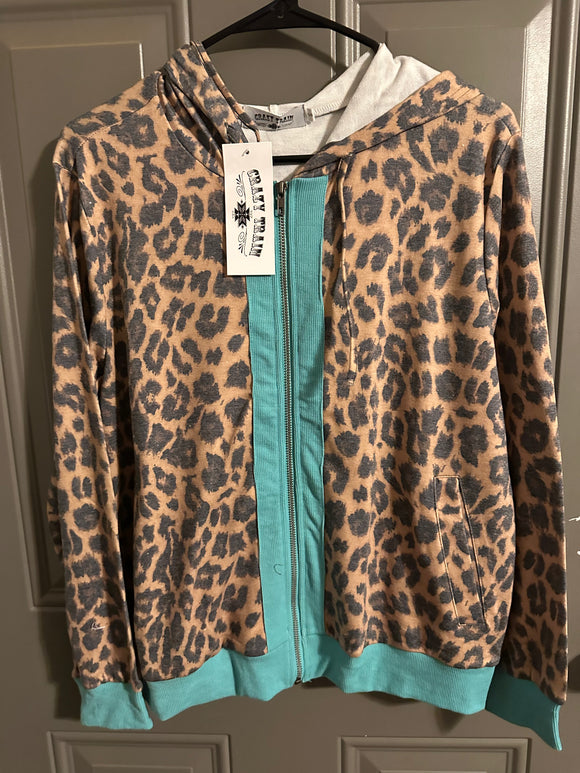 Crazy Train Cheetah and Turquoise Jacket